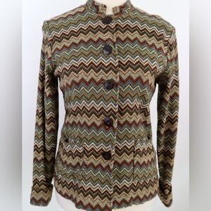 Women’s Charter club Chevron Knit Cotton Wool blend Sweater Jacket